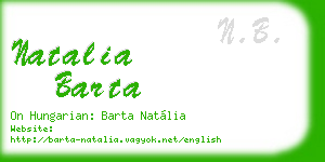 natalia barta business card